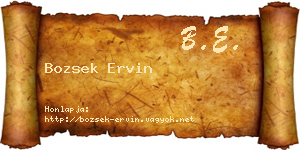 Bozsek Ervin névjegykártya