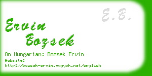 ervin bozsek business card